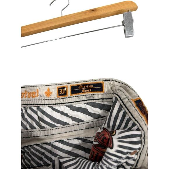 Rock Revival Cleora Mid Rise Shorts Thick Stitch Cut Off Style Gray Womens 30 - Picture 5 of 9